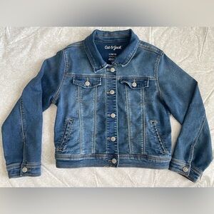 Cat & Jack Girls Denim Jacket Size L (10/12) Classic Western Blue Outdoors